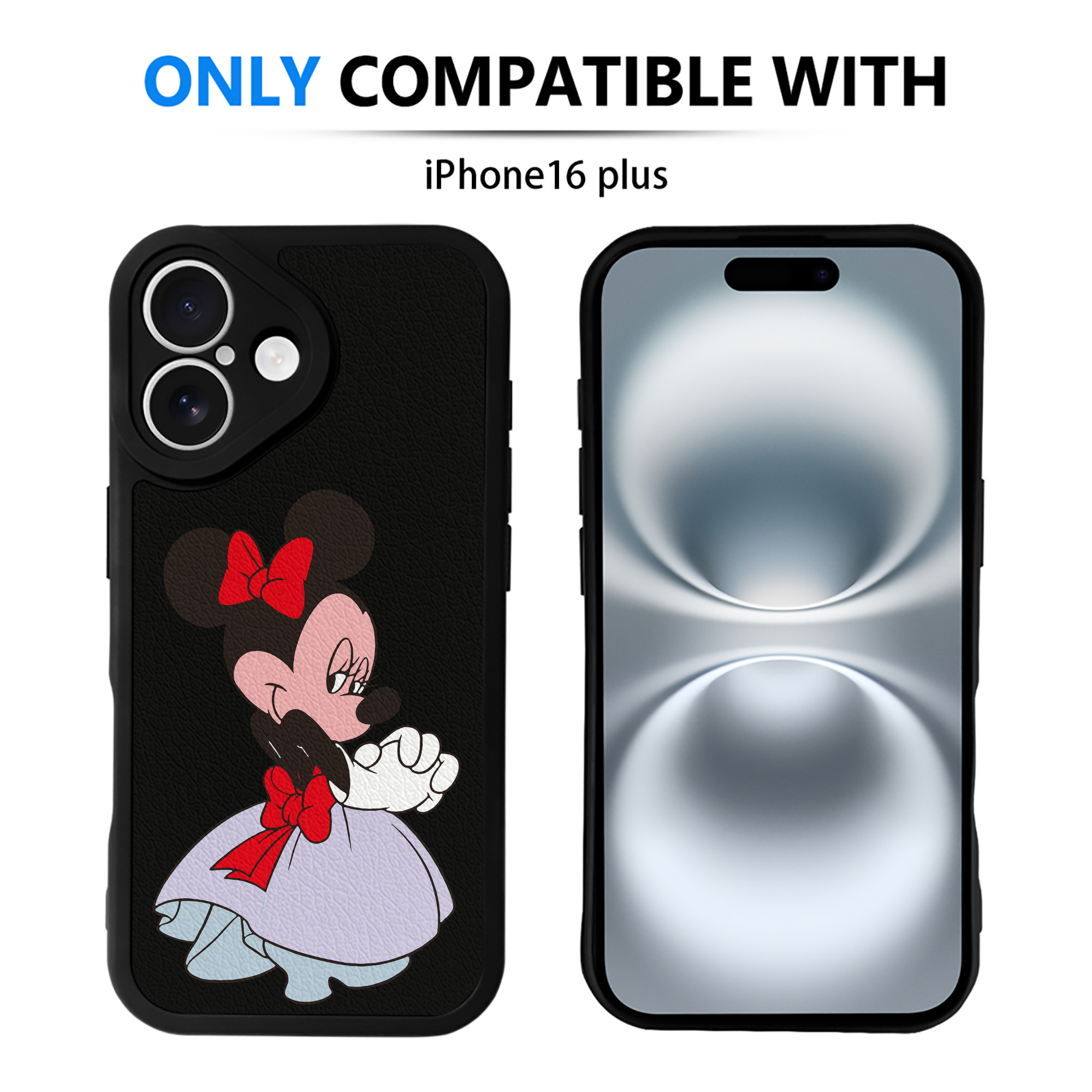 （画像用） ミッキーマウス Mickey Mouse 【iPhone 16シリーズ対応】シリコンスマホケース（レザー調） 材質：シリコン
